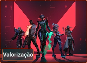 Pôster do jogo Valorant apresentando os personagens principais.